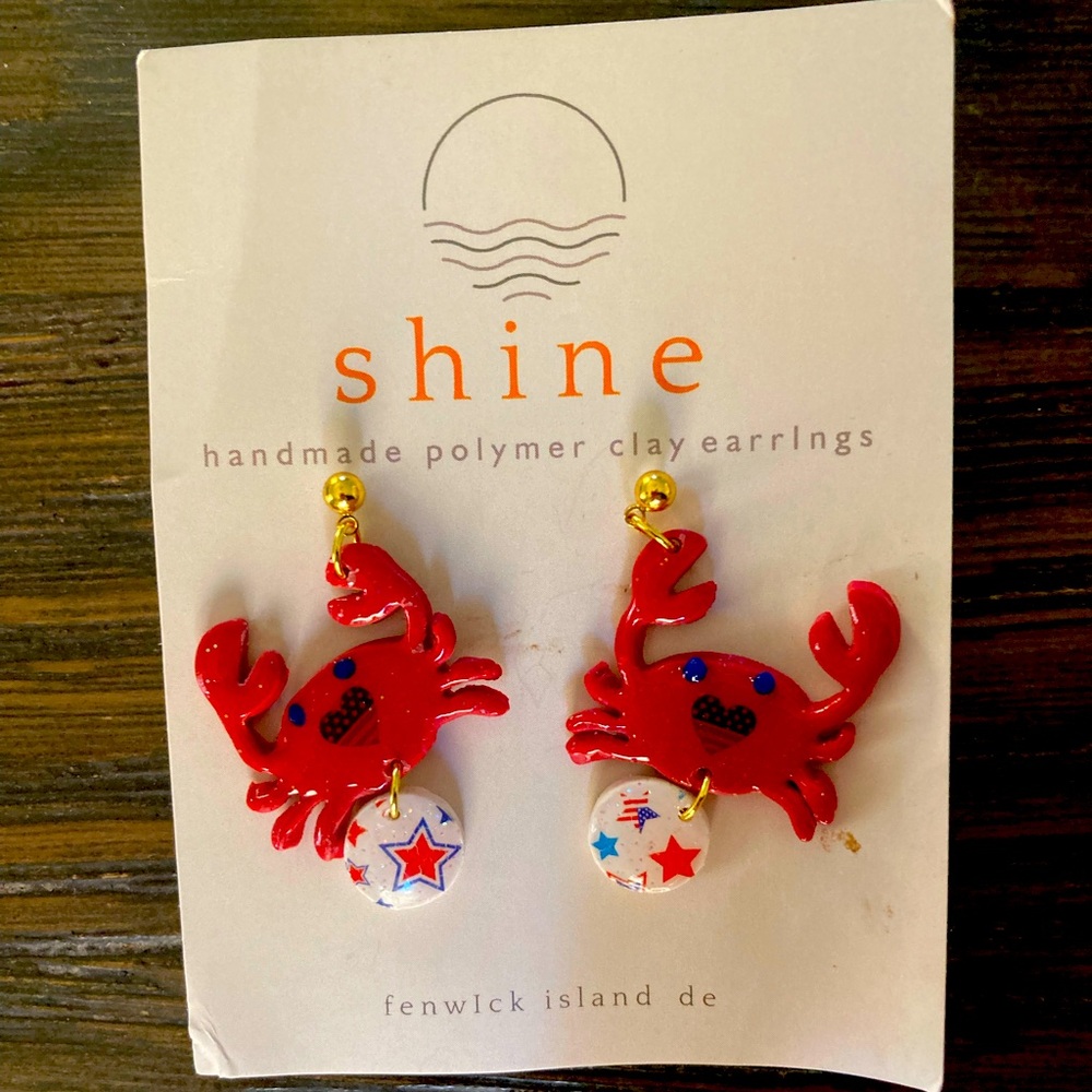 Handmade Dangly Crab Earrings